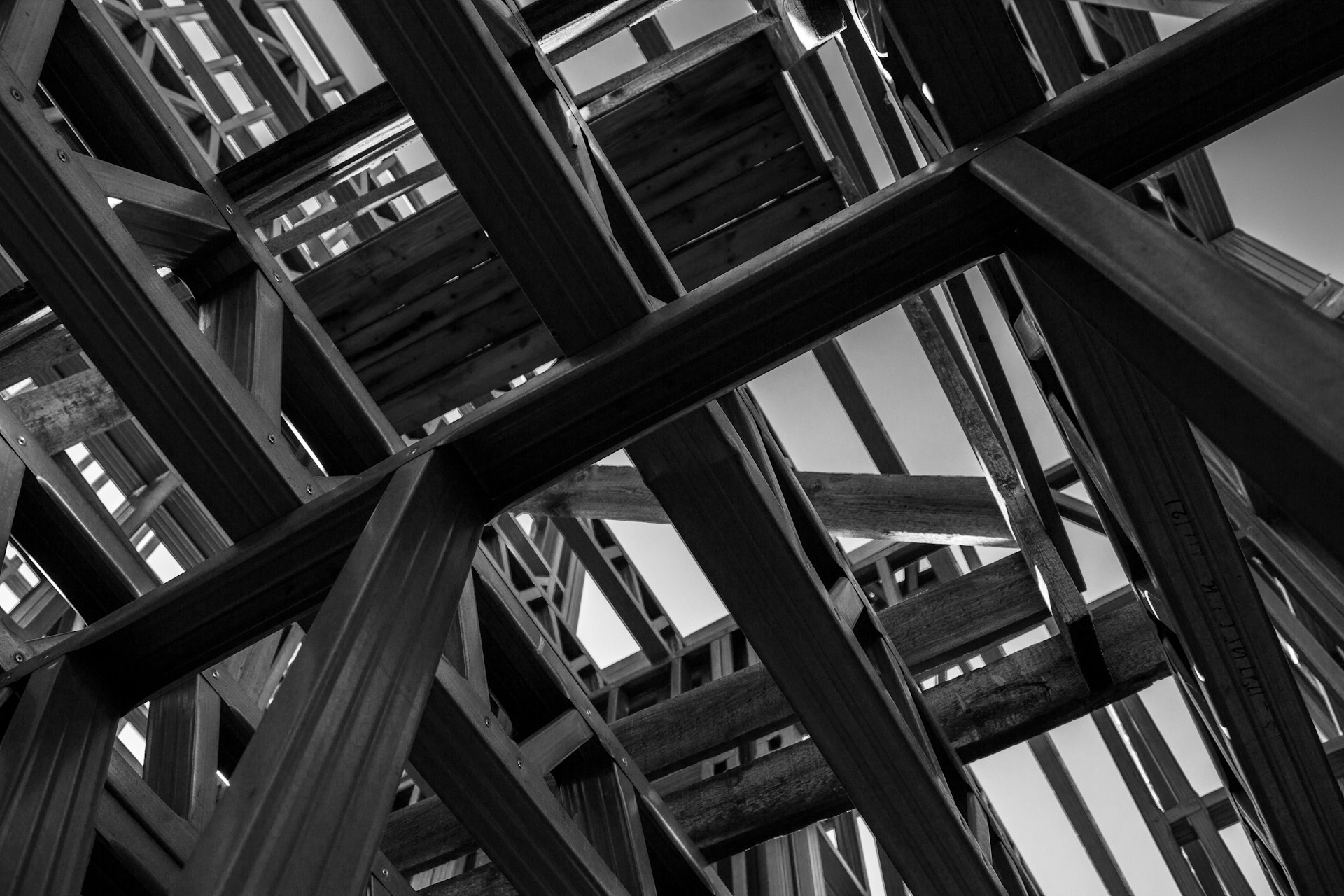 grayscale photo of a building